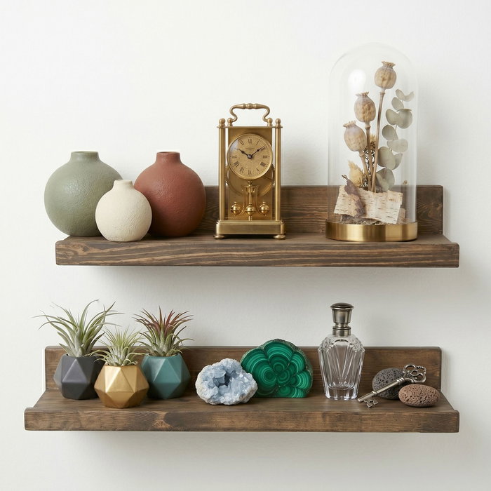 Hanah Home Raf308 Estantería Decorativa de Madera Maciza de 60 cm Hanah Home Raf308 Estantería Decorativa de Madera Maciza de 60 cm